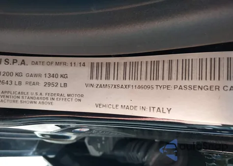 2015 Maserati Ghibli from USA, damaged, VIN ZAM57XSAXF1146095